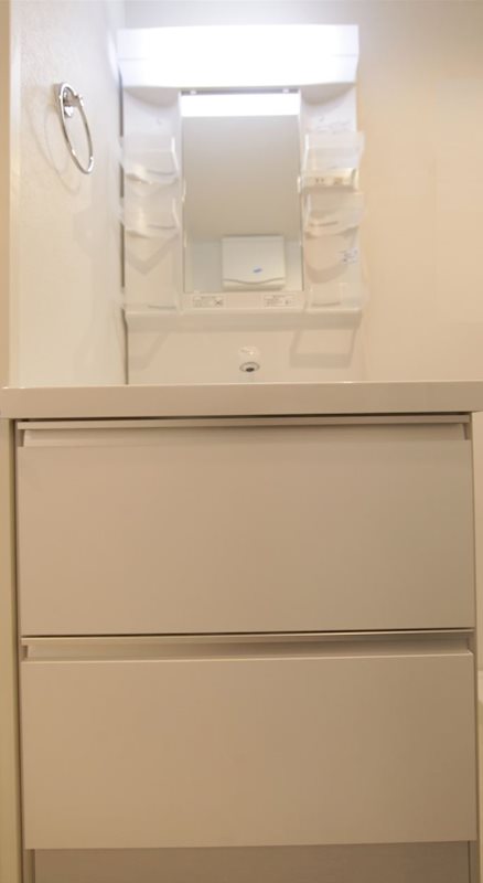 洗面設備　脱衣所　独立洗面台（シャンプードレッサー付）