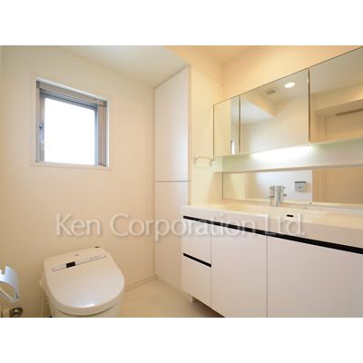 洗面設備　同タイプ9階のお部屋を撮影。仕様が異なることがあります。