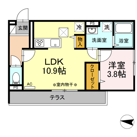 プランドール流川の間取り写真