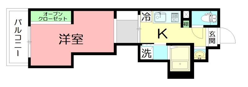 小田急江ノ島線 六会日大前駅 徒歩3分 4階建 築4年の間取り写真