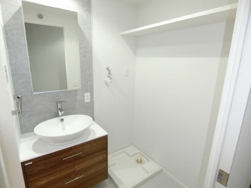 洗面設備　※お部屋１０２号室の写真になります。別のお部屋になりますので