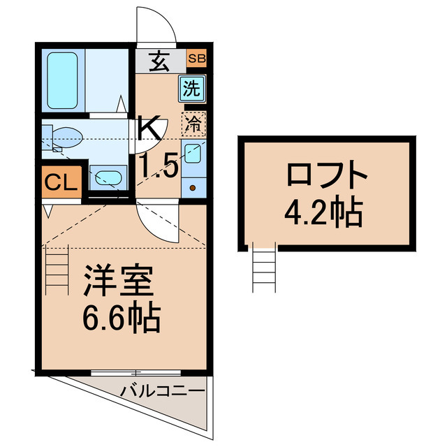 京急本線 南太田駅 徒歩9分 2階建 築5年の間取り写真