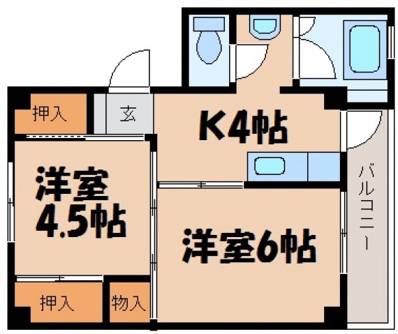 ビレッジハウス八本松3の間取り