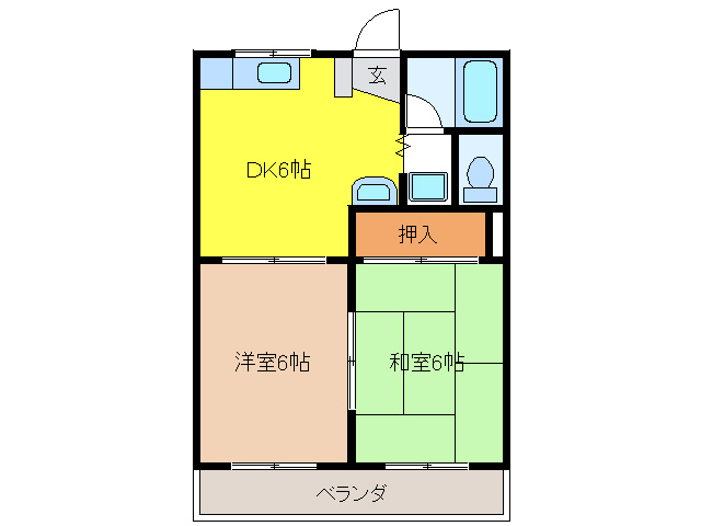 関市鋳物師屋のアパートの間取り