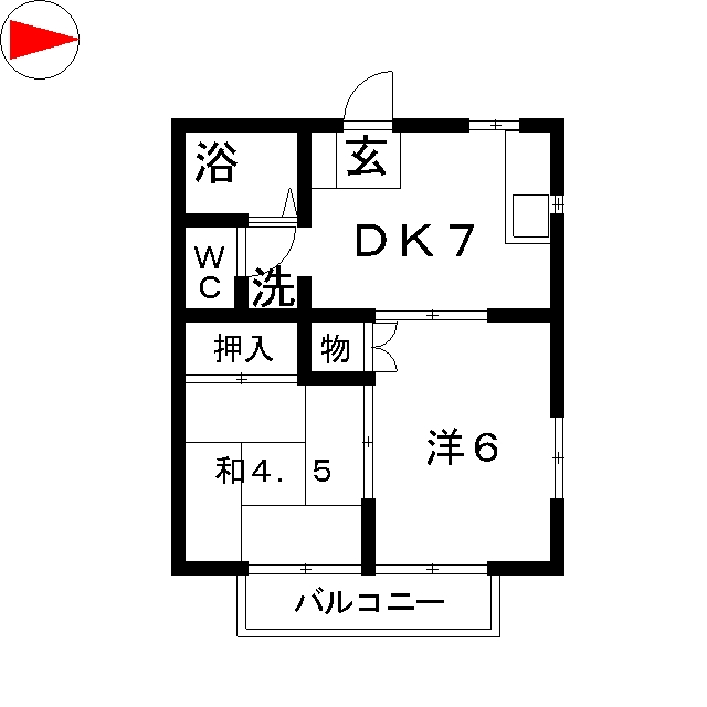 小出ハイツＣの間取り