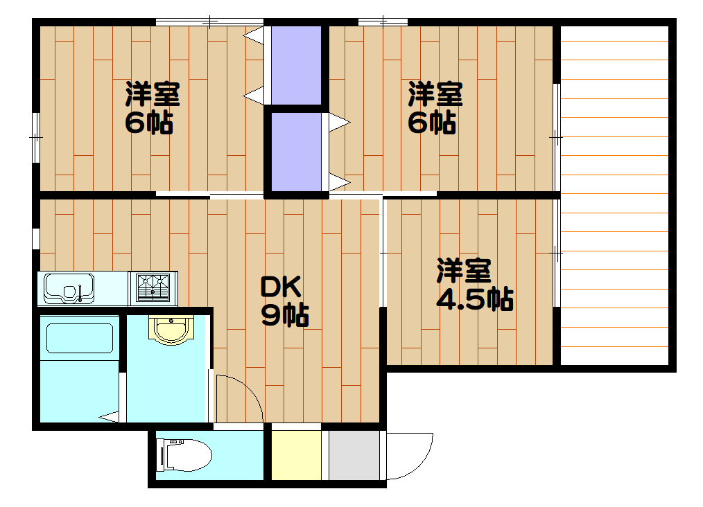 Alba tramonto茶屋の原Iの間取り