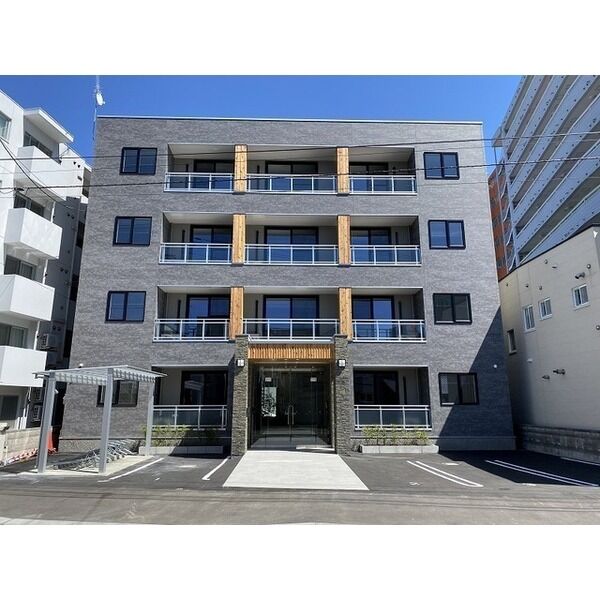 札幌市白石区菊水一条のアパートの建物外観