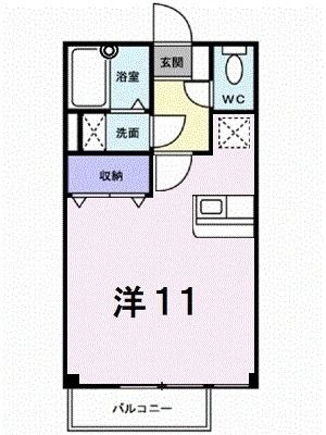 松山市土橋町のアパートの間取り