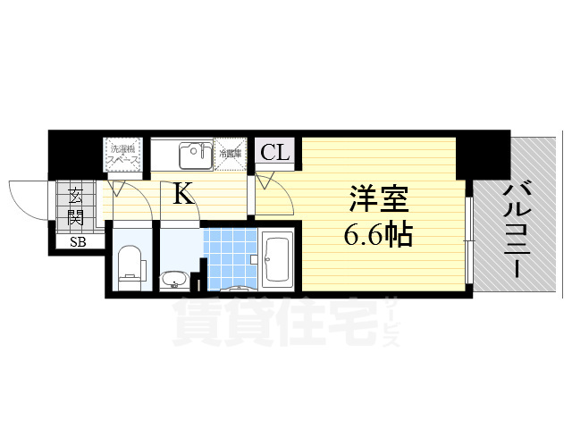 大阪市阿倍野区松崎町のマンションの間取り