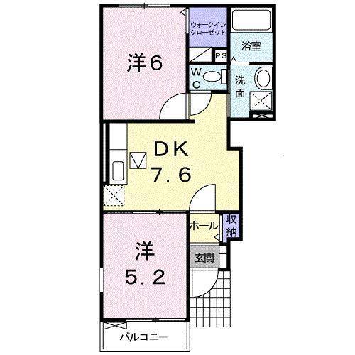 松山市下難波のアパートの間取り