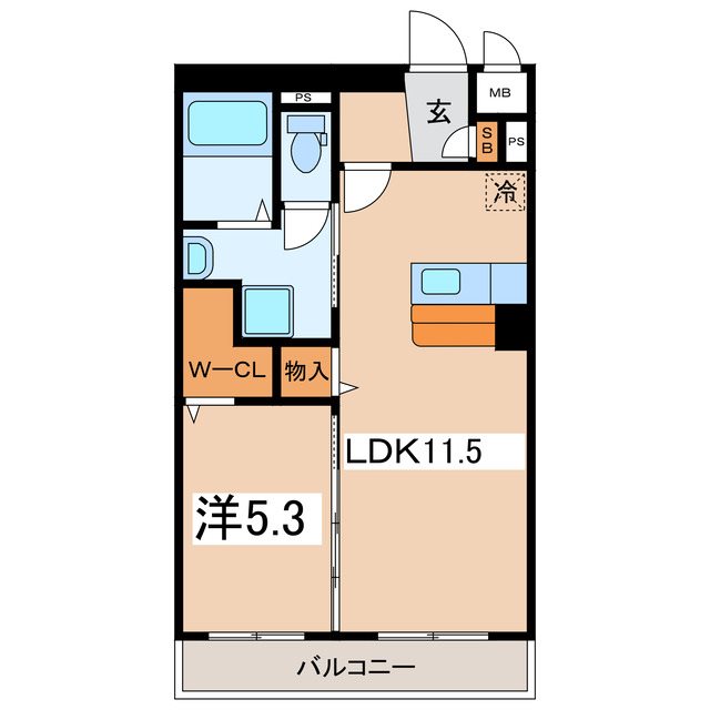 プレジール甲府の間取り