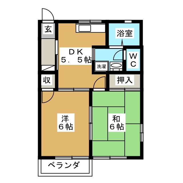 【サニーハウスベルＢの間取り】
