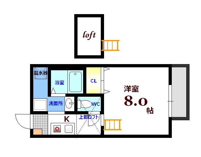 広島市西区己斐本町のアパートの間取り