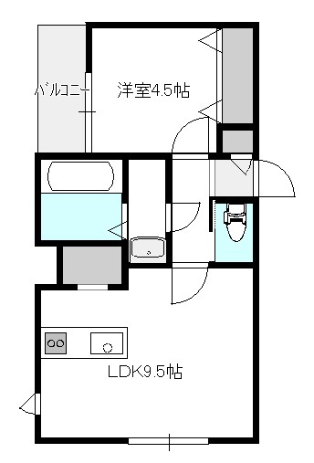 新潟市中央区神道寺のアパートの間取り