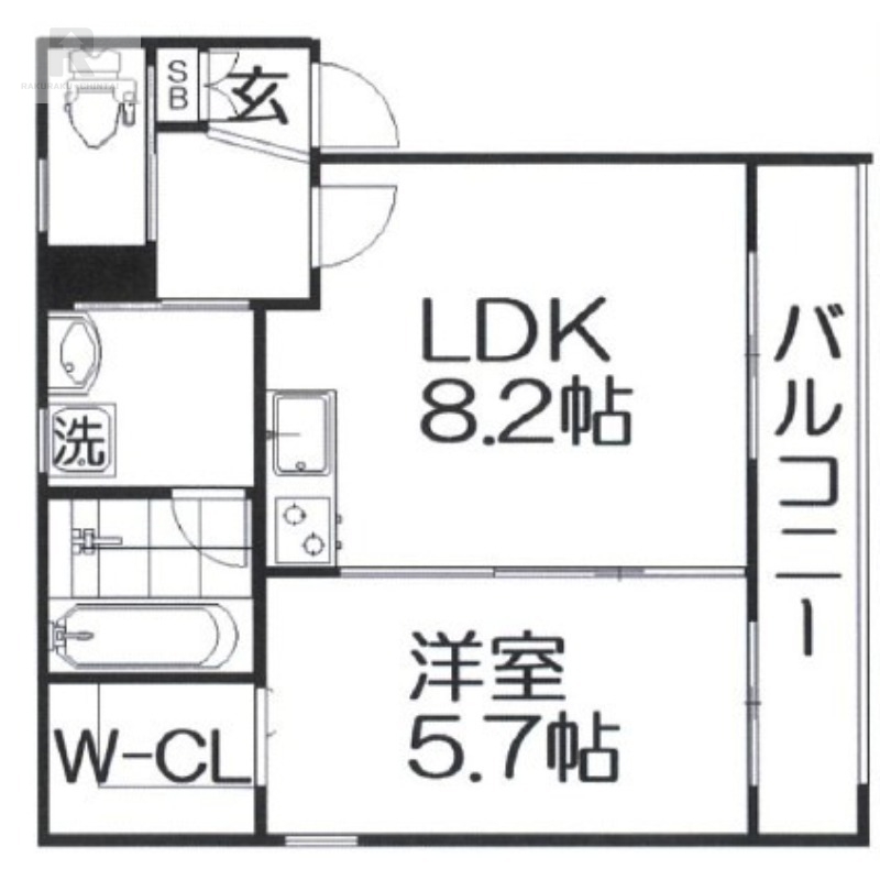 枚方市天之川町のアパートの間取り