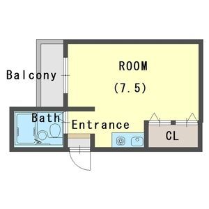 京都市右京区西京極火打畑町のアパートの間取り