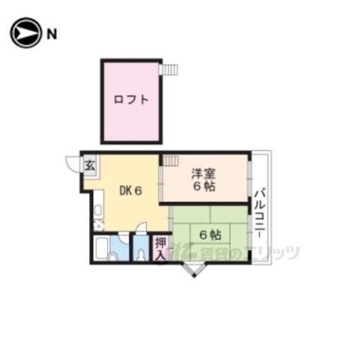 京都市伏見区竹田東小屋ノ内町のマンションの間取り