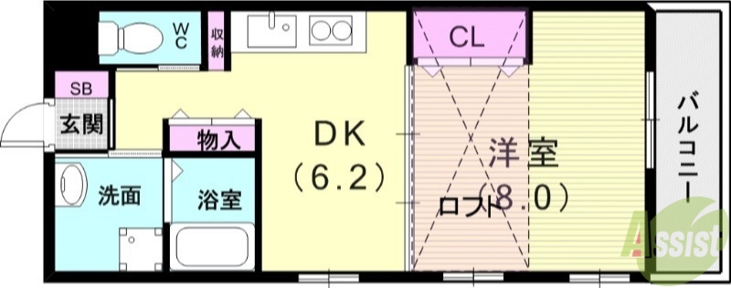 神戸市垂水区舞子台のマンションの間取り