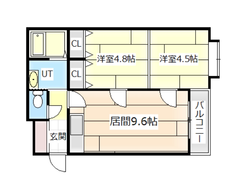 岩見沢市六条西のマンションの間取り