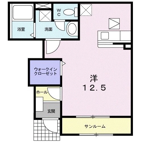 河北郡内灘町字鶴ケ丘のアパートの間取り