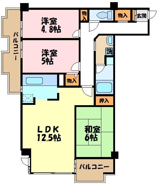 横浜市都筑区中川のマンションの間取り