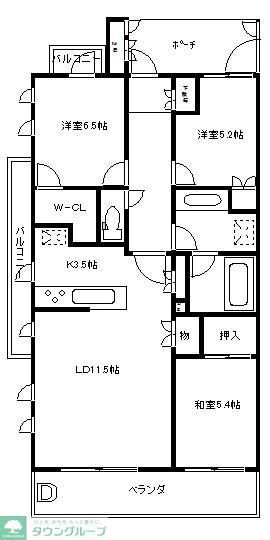 千葉市稲毛区稲毛東のマンションの間取り