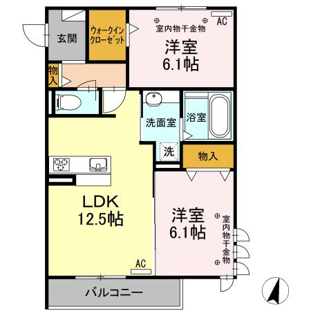 Recente和田Bの間取り