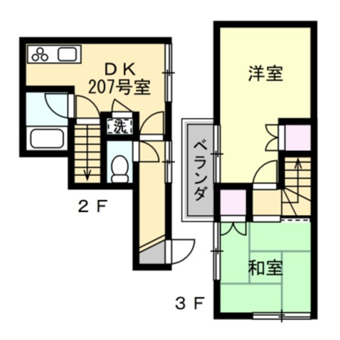 メリーパレス1の間取り