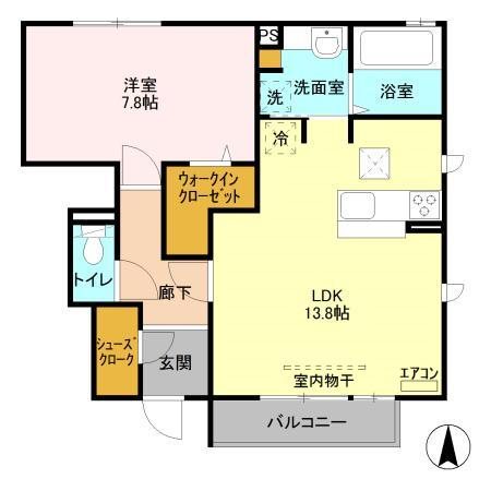 シエロ B　102号室の間取り