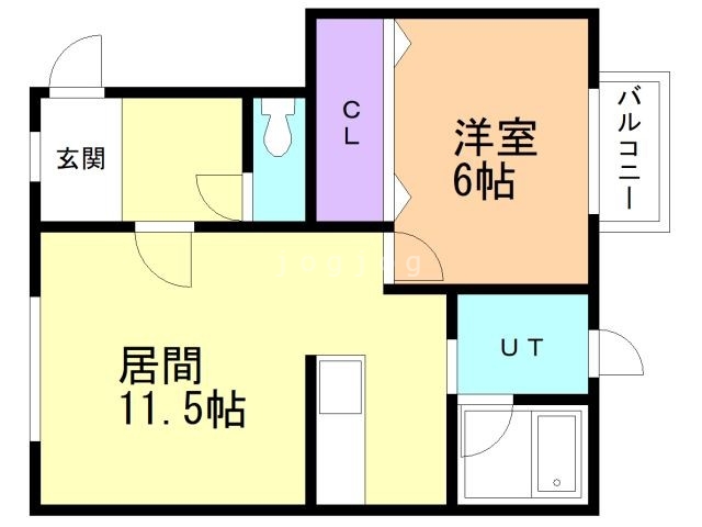 石狩市花川南四条のアパートの間取り