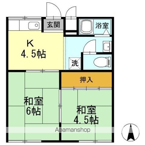 レスト北新川 A棟の間取り写真