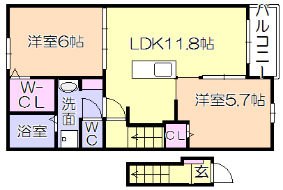 ＪＲ久大本線 御井駅 徒歩27分 2階建 築11年の間取り写真