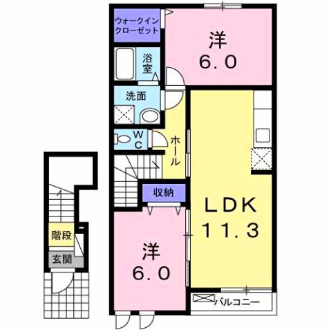 ＪＲ土讃線 箸蔵駅 徒歩7分 2階建 築16年の間取り写真