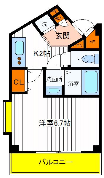 ＪＲ中央線 立川駅 徒歩7分 5階建 築21年の間取り写真