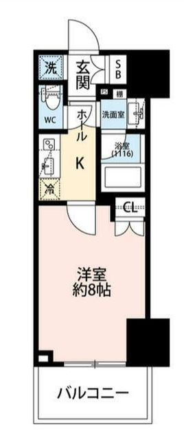 ＪＲ京浜東北線 王子駅 徒歩6分 15階建 築9年の間取り写真
