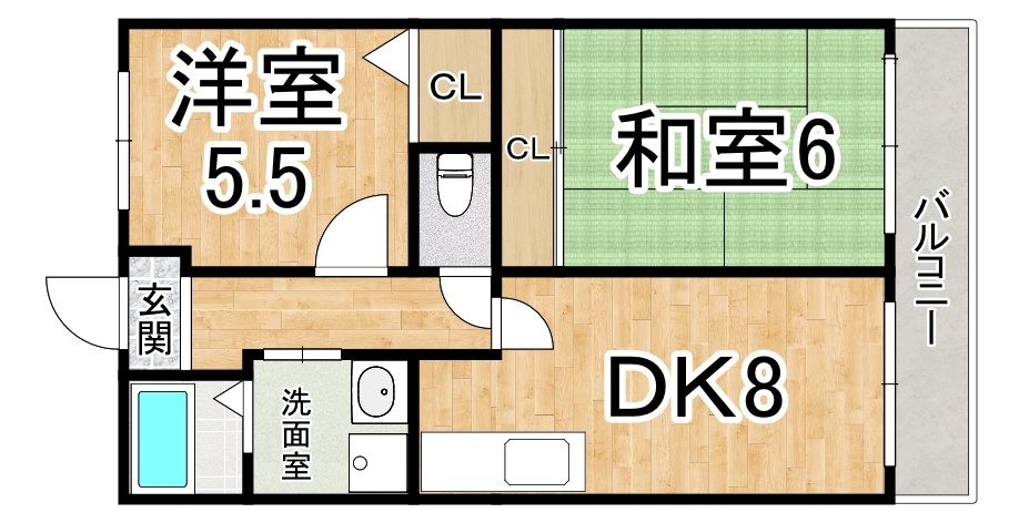 神戸市須磨区千歳町のマンションの間取り