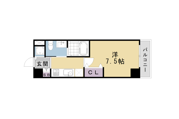 京都市南区唐橋川久保町のマンションの間取り