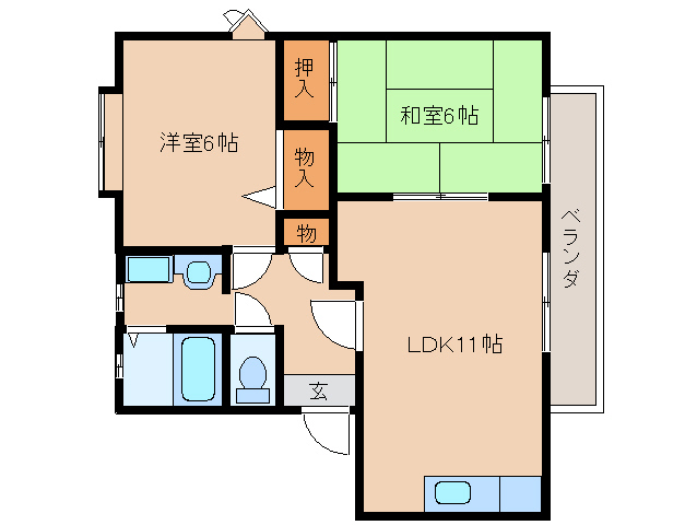 グリーンハイツ高塚Ｂ棟の間取り