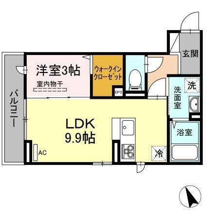 長岡市喜多町のアパートの間取り