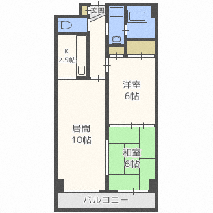 札幌市東区本町二条のマンションの間取り