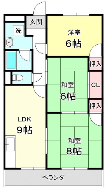 津市栗真町屋町のマンションの間取り