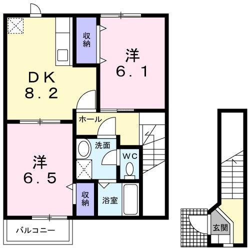 相馬市粟津のアパートの間取り