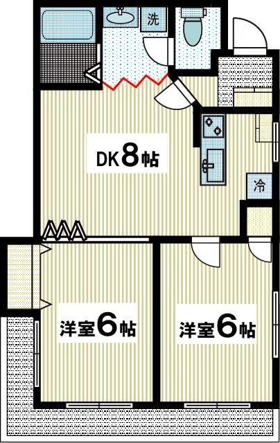 ＪＲ南武線 久地駅 徒歩7分 3階建 築38年の間取り写真