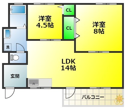 ハイツ泉寅の間取り