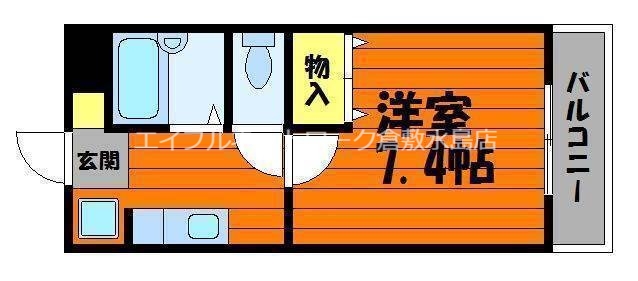 倉敷市宮前のマンションの間取り