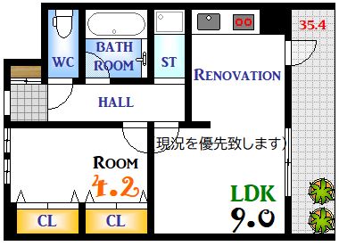 広島市中区舟入南のマンションの間取り