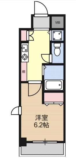 大阪市中央区瓦屋町のマンションの間取り