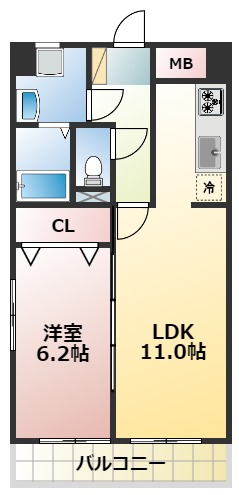 熊本市中央区大江のマンションの間取り