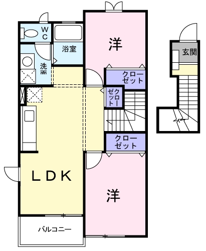 [家電付き] リアルクレストAの間取り