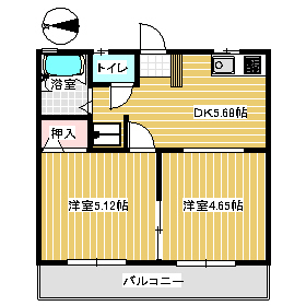 サンハイツ六座の間取り